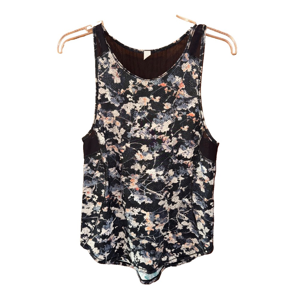 Lululemon Sculpt Tank II Spring Bloom Multicolor Black Floral womens size 4